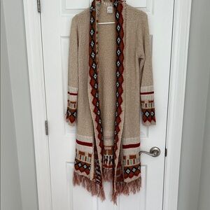 Fashion Apparel & Accessories ⭐️ Bohemian Beige and Rust Sweater Cardigan